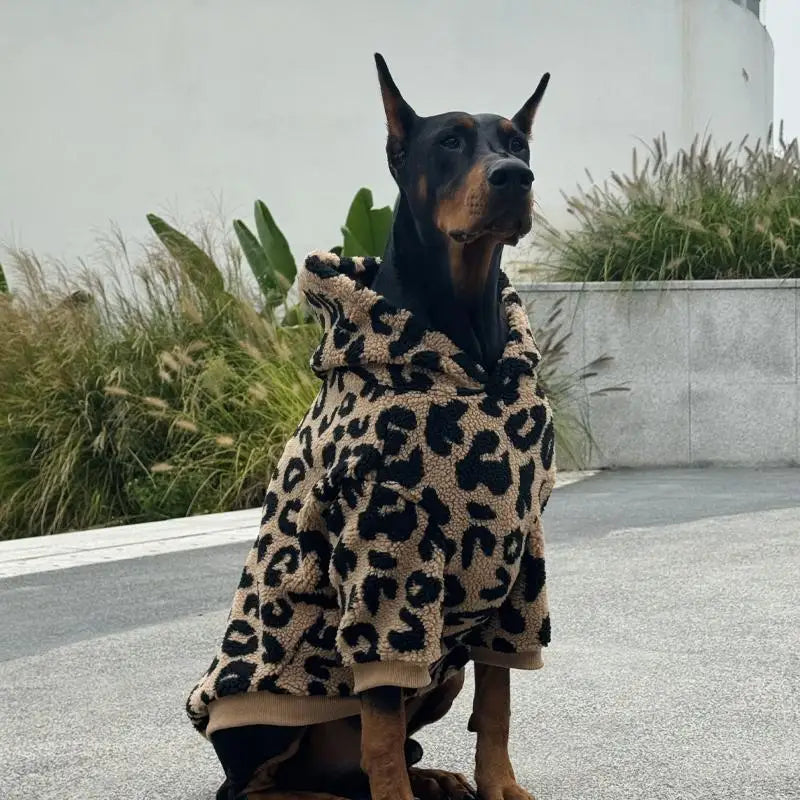 Manta Hoodie Premium para Perros – Diseño Leopardo