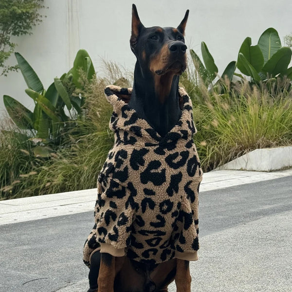 Manta Hoodie Premium para Perros – Diseño Leopardo